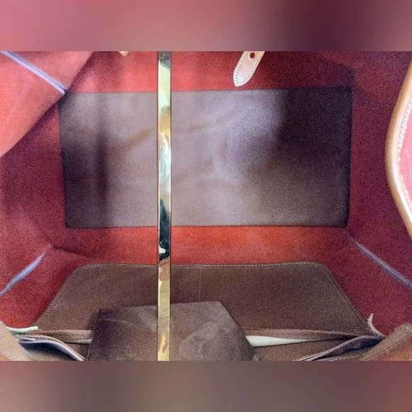 Dooney & Bourke 1990's Gladstone Weekender Luggage, Red AWL - Picture 10 of 16